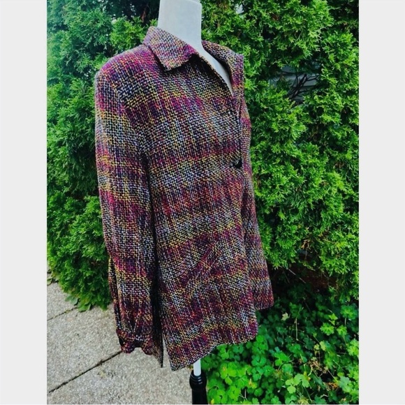 Jacket or shirt, oversized or not, colourful weaved textile - Picture 7 of 14